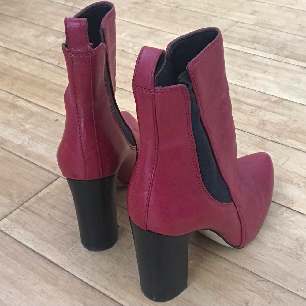 BURGUNDY SoftFlexiLeather ChicSalsaBoots, Heels - Picture 2 of 6